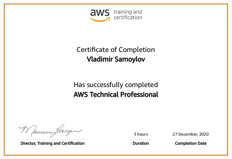 2020 aws technical professional